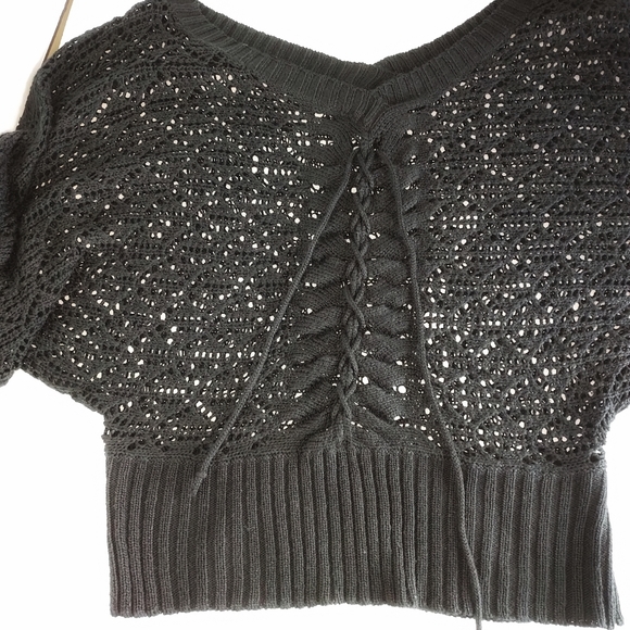 twentyone Whimsygoth Witchy Tie Front Crop Top One Size - Picture 3 of 8